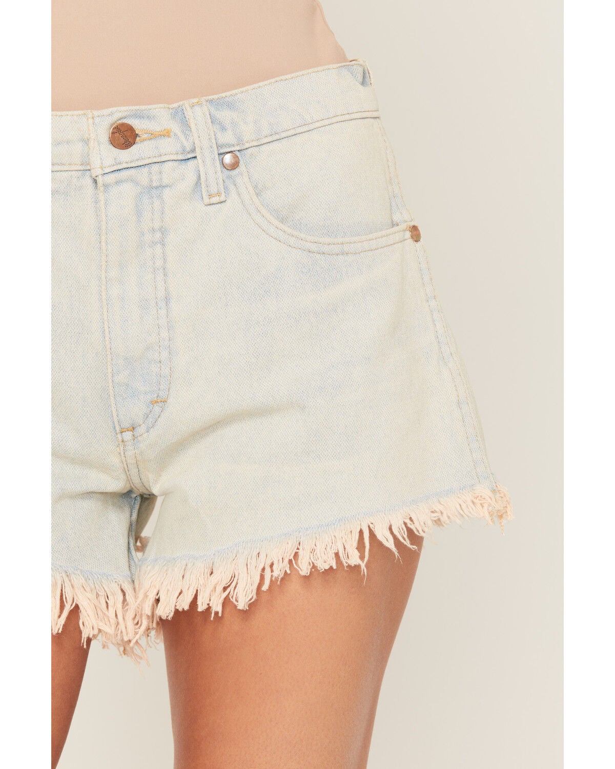 Image #2 - Wrangler Women's Light Wash High Rise Reworked Denim Shorts, Light Wash, hi-res