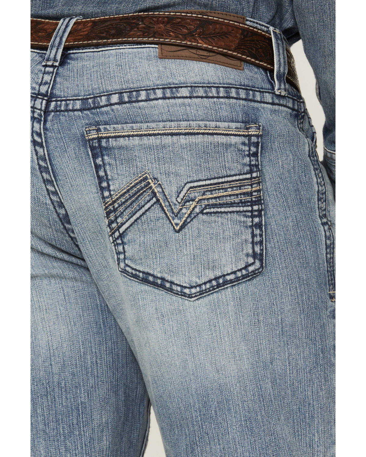 Image #4 - Cody James Men's Nashville Stretch Stackable Straight Jeans, Light Medium Wash, hi-res