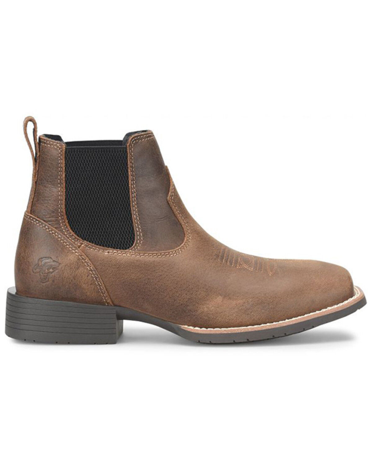 Image #2 - Double H Men's Dorton Chelsea Boots - Broad Square Toe, Brown, hi-res
