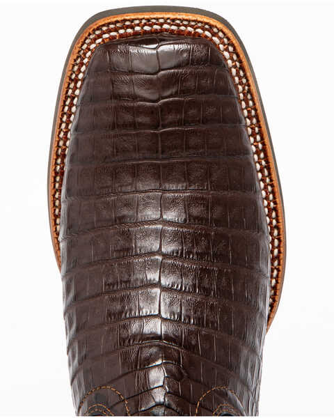 Image #6 - Ariat Men's Double Down Caiman Belly Cowboy Boots - Broad Square Toe, Brown, hi-res