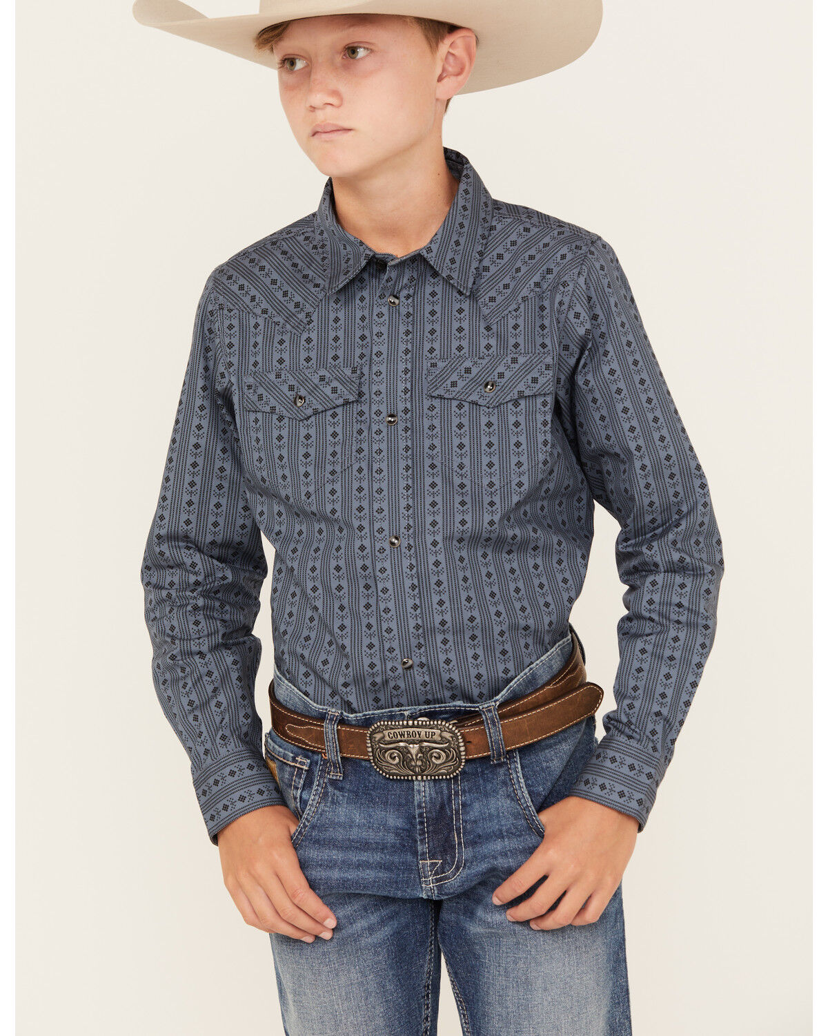 Image #1 - Cody James Boys' Cowboy Long Sleeve Snap Western Shirt, , hi-res