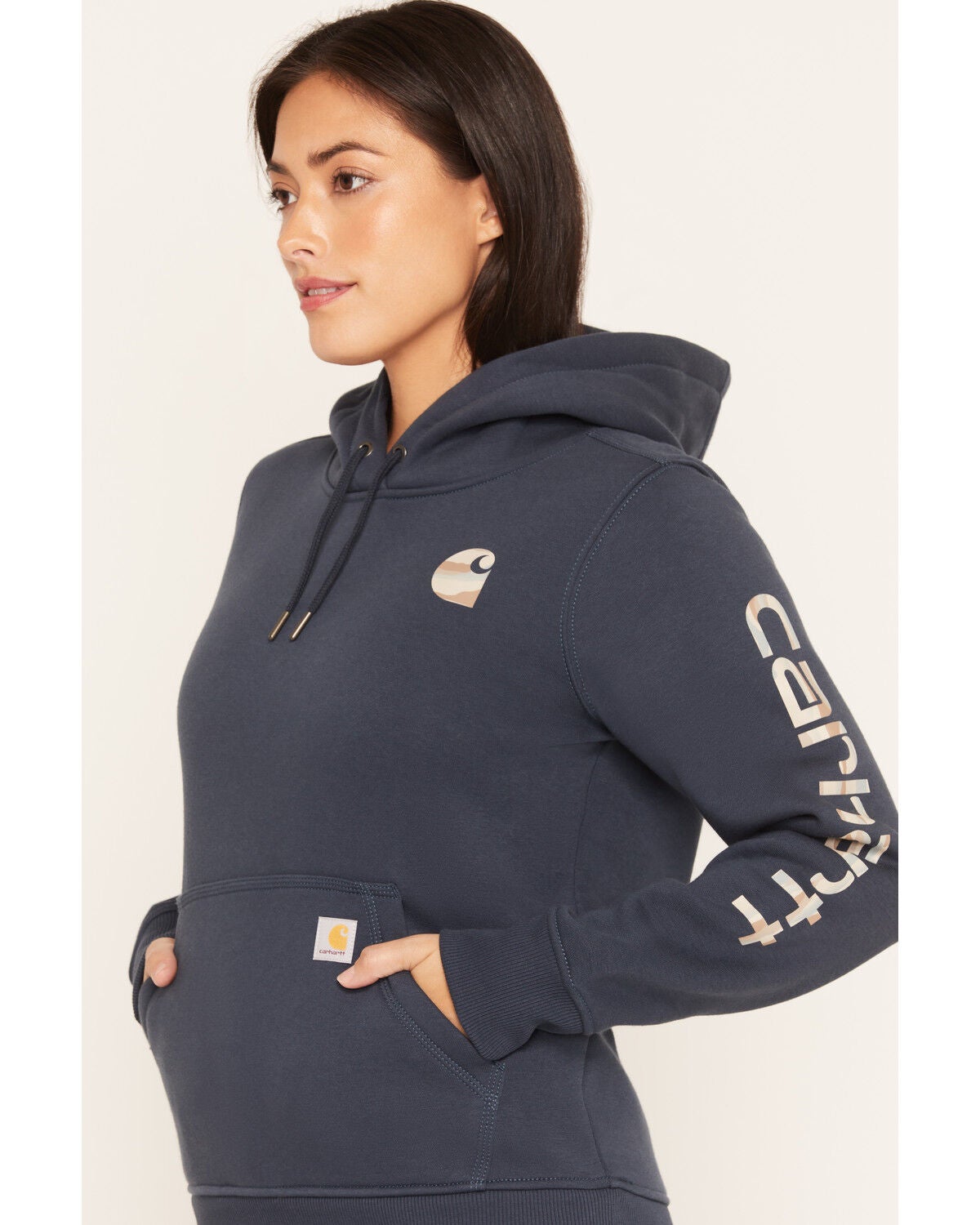 Image #2 - Carhartt Women's Iconic Clarksburg Logo Sweatshirt, Blue, hi-res