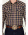 Image #3 - Blue Ranchwear Men's Burrow Plaid Print Long Sleeve Snap Western Shirt, Indigo, hi-res