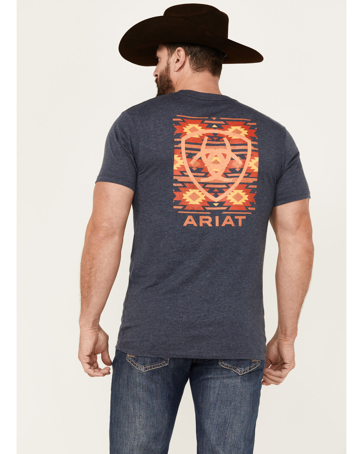 Image #1 - Ariat Men's Eagle Rock Short Sleeve Graphic T-Shirt, Navy, hi-res