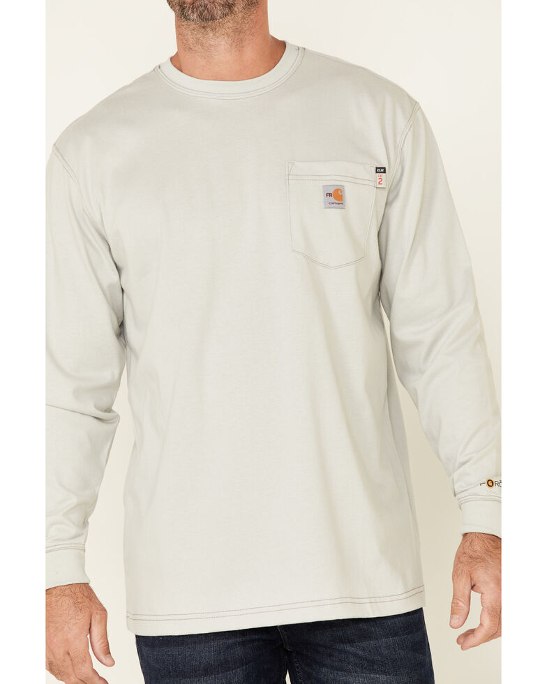 Carhartt Long Sleeve Pocket Fire Resistant Work Shirt, Grey, hi-res