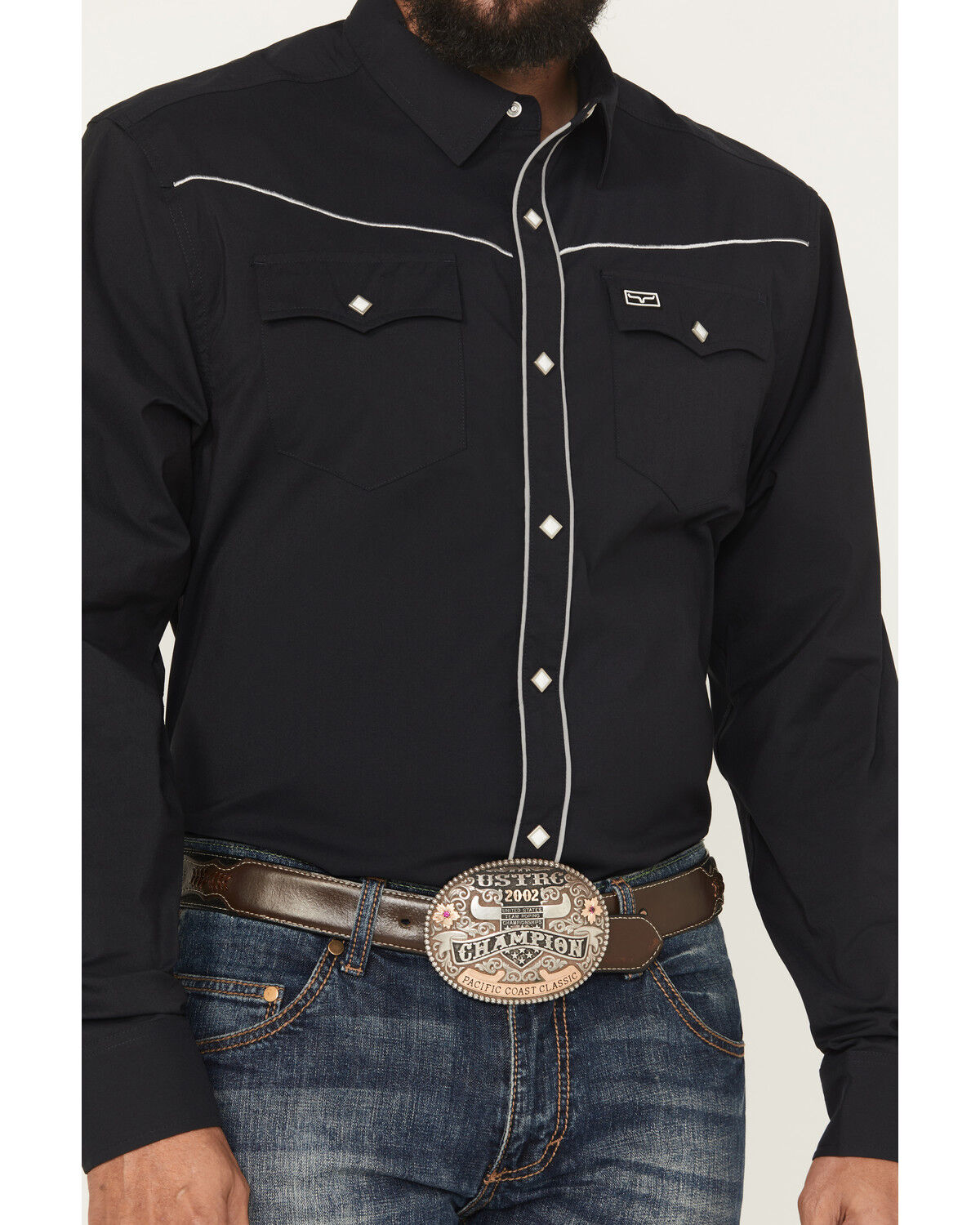 Image #3 - Kimes Ranch Men's Laneboro Solid Long Sleeve Snap Performance Western Shirt, Black, hi-res