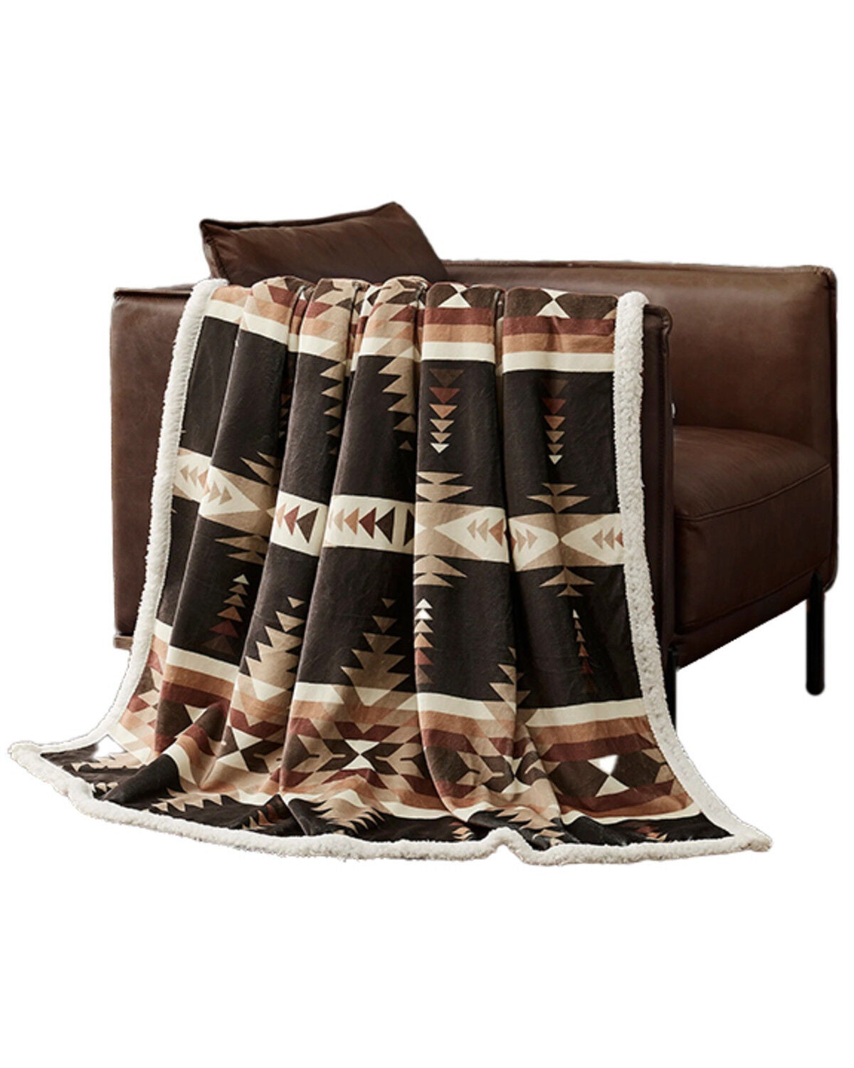 HiEnd Accents Yosemite Campfire Sherpa Throw, Black, hi-res