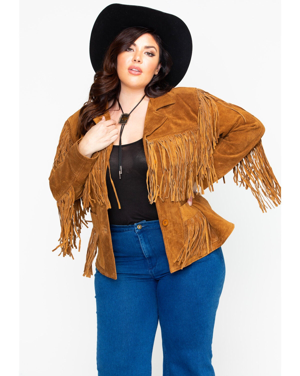 plus fringe jacket