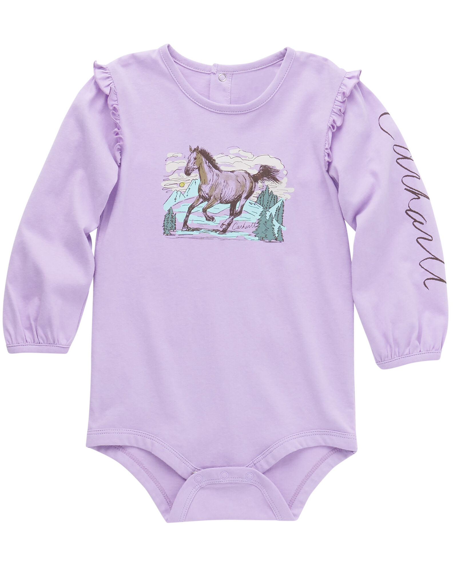 Carhartt Infant Girls Horse Graphic Long Sleeve Onesie Country Outfitter