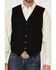 Image #3 - Cody James Men's Highlands Slub Button-Front Western Vest , Black, hi-res