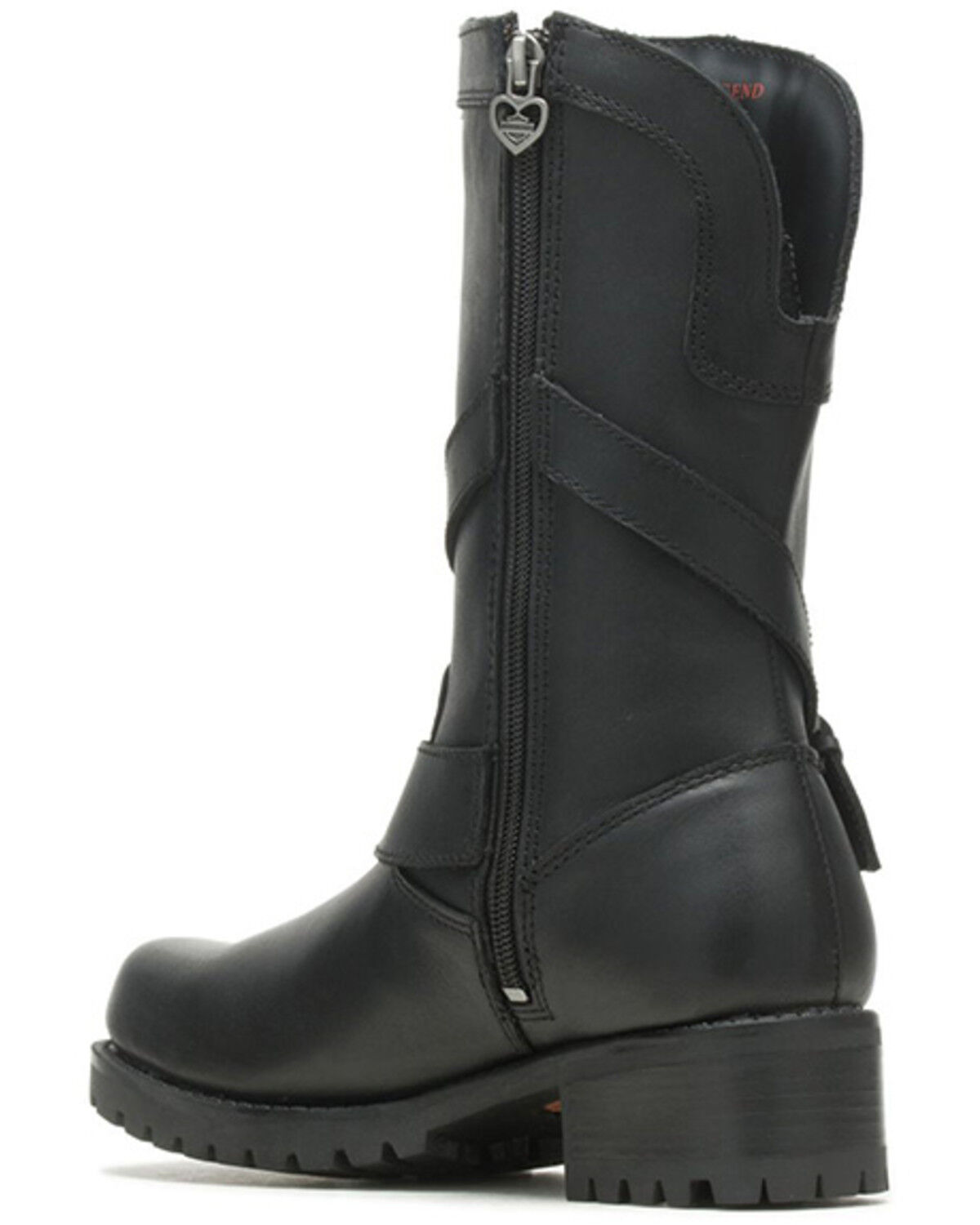 Image #4 - Harley Davidson Women's 9.5" Amber Motorcycle Boots - Round Toe, Black, hi-res