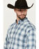 Image #2 - Ariat Men's Emiliano Plaid Print Long Sleeve Button-Down Performance Western Shirt, Blue, hi-res