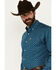 Image #2 - Ariat Men's Garrick Wrinkle Free Southwestern Paisley Print Long Sleeve Button-Down Shirt - Tall , Blue, hi-res
