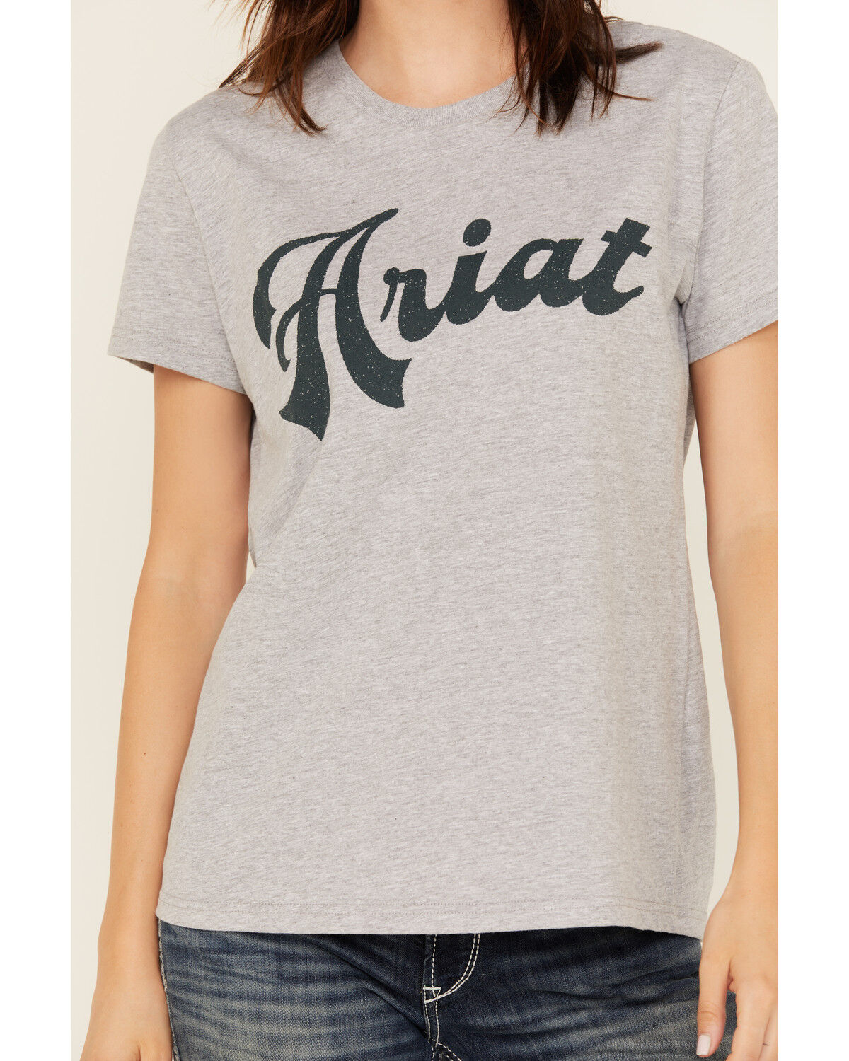 Image #3 - Ariat Women's Logo Old School Short Sleeve Graphic Tee, Grey, hi-res