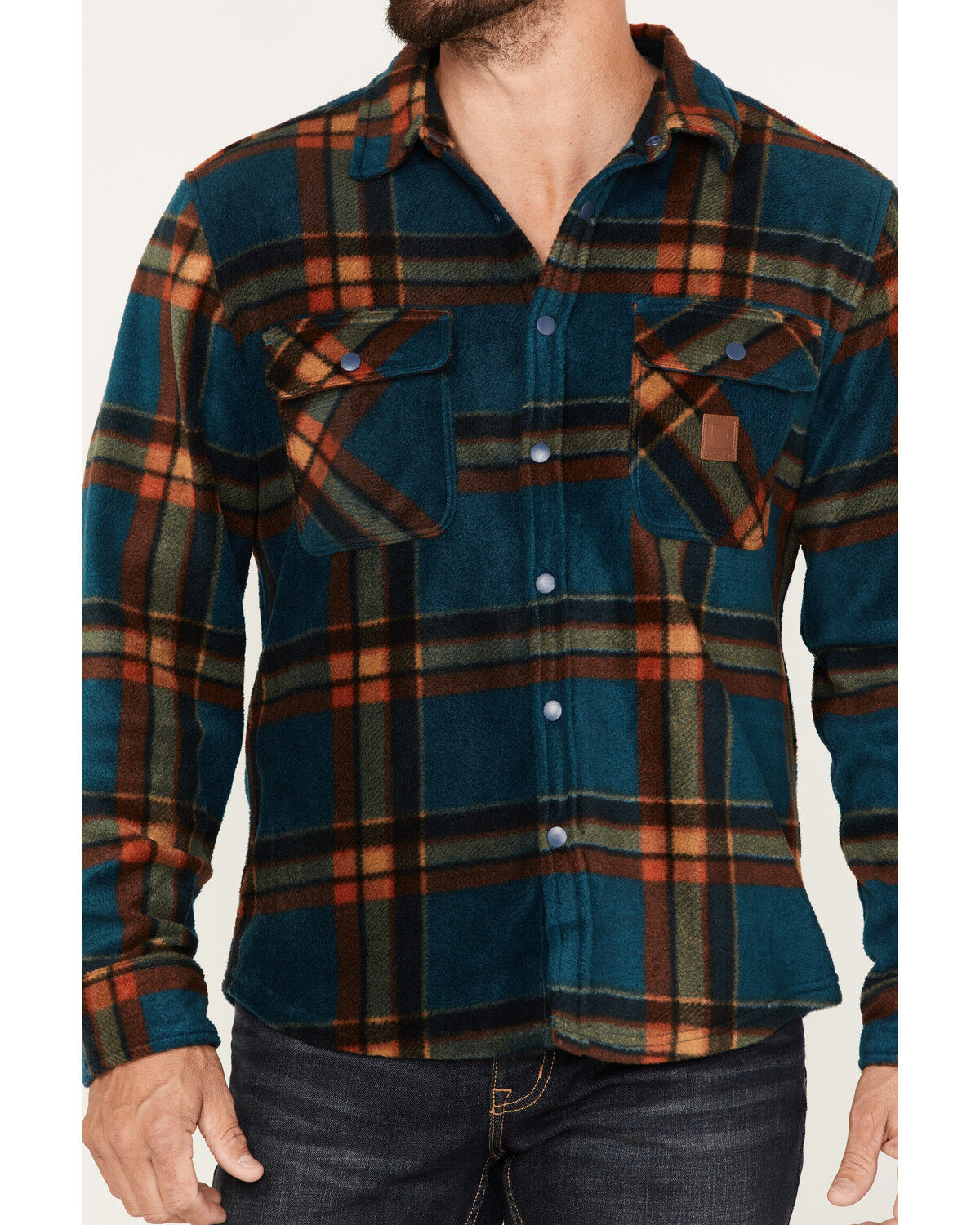 Image #3 - Brixton Men's Plaid Print Bowery Long Sleeve Arctic Stretch Fleece Jacket, , hi-res