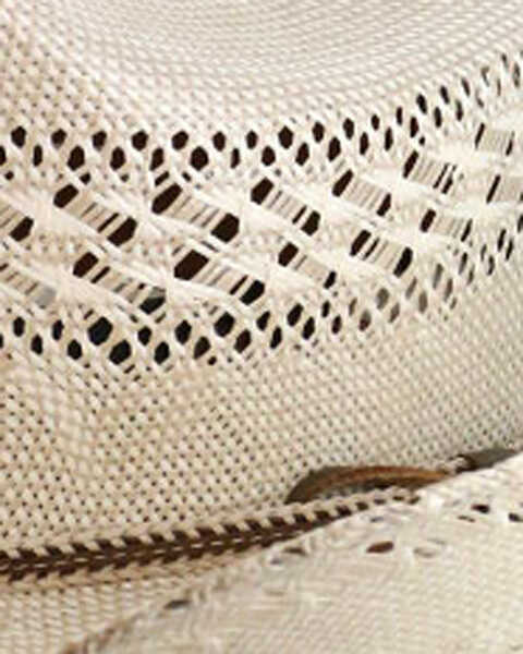 Justin Men's Bent Rail Garret Two Tone Straw Cowboy Hat, Natural, hi-res