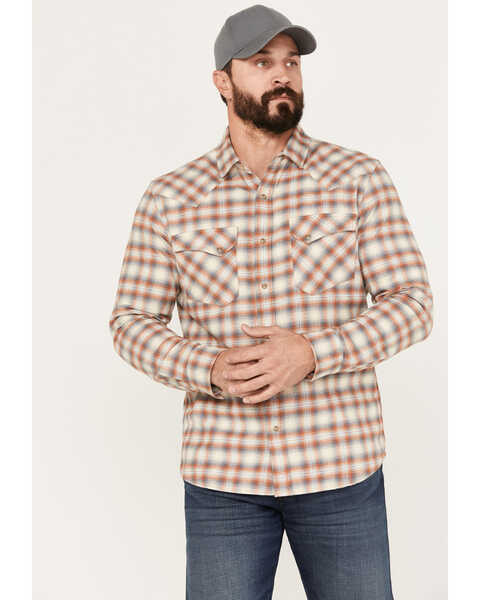 Pendleton Men's Wyatt Plaid Long Sleeve Snap Western Shirt, Blue, hi-res