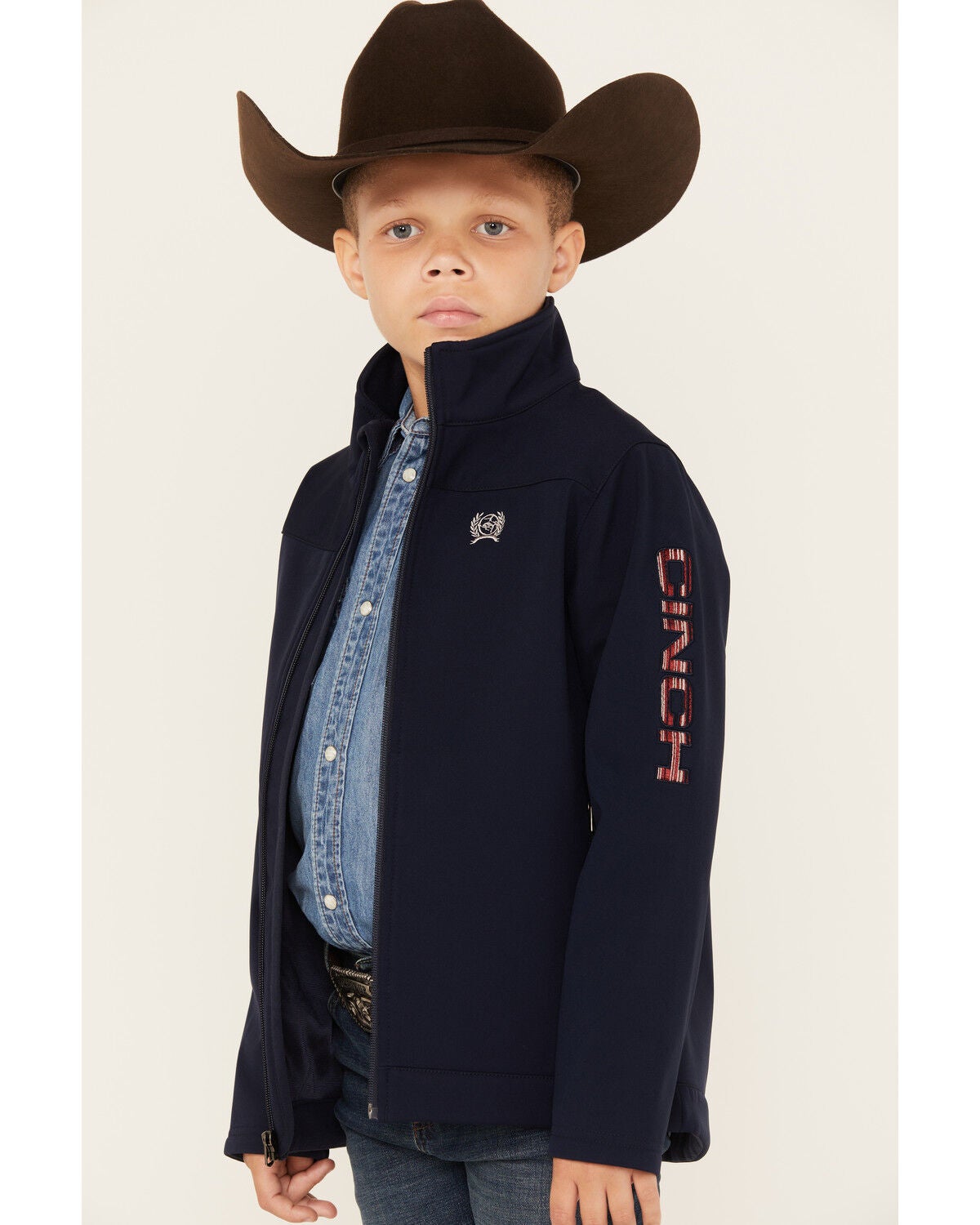 Image #2 - Cinch Boys' Bonded Jacket, Navy, hi-res