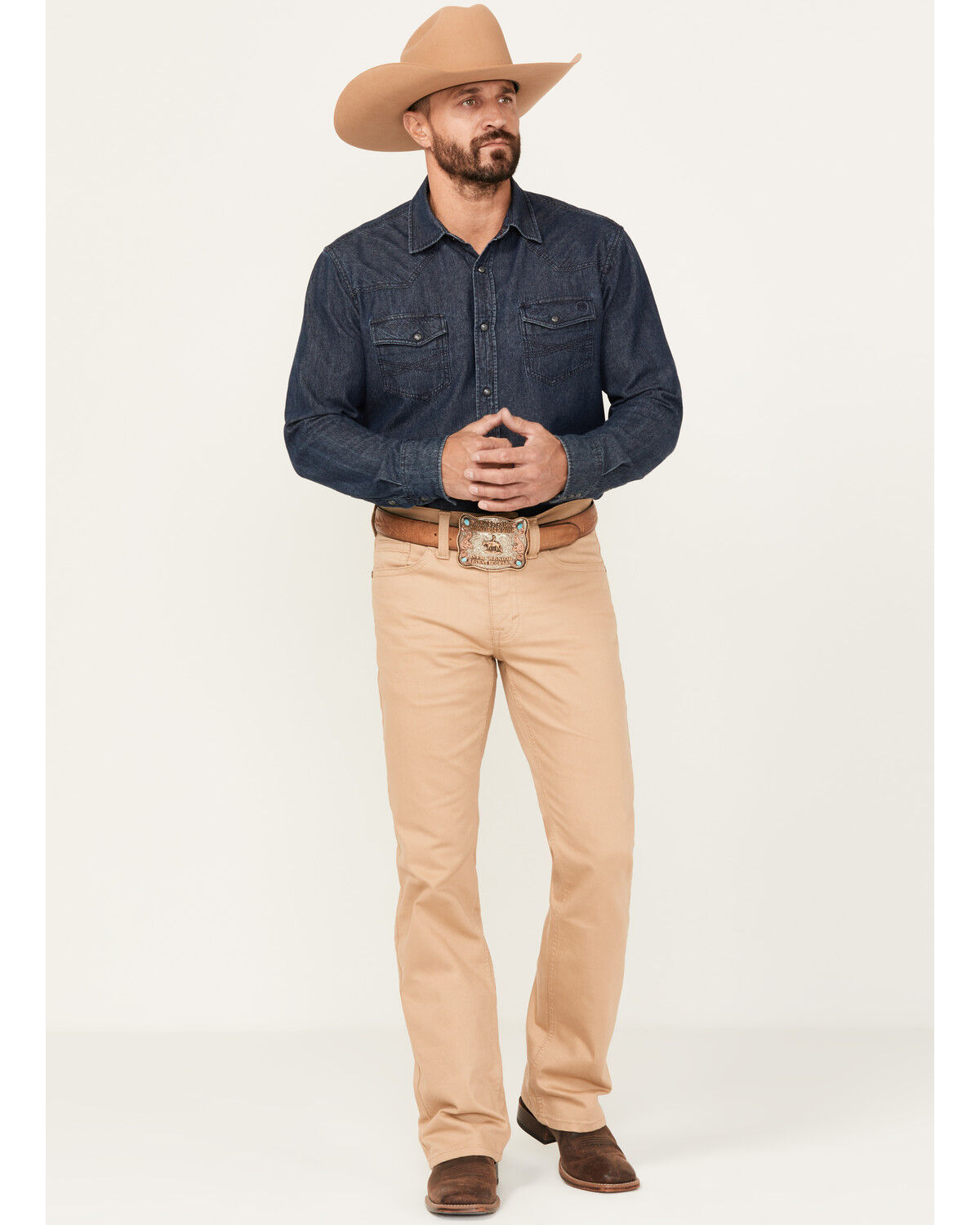 Image #1 - Cody James Men's Dalton Tan Slim Bootcut Stretch Denim Jeans, Tan, hi-res