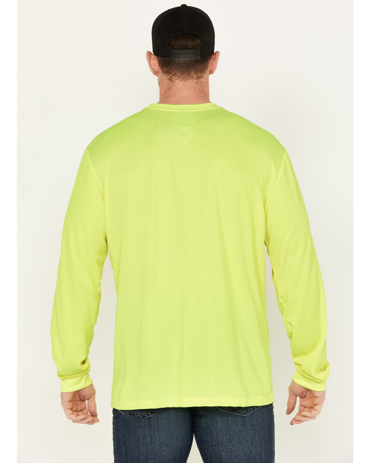 Image #4 - Hawx Men's High-Visibility Long Sleeve Work Shirt, Yellow, hi-res