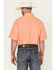Image #4 - George Strait by Wrangler Solid Short Sleeve Button-Down Stretch Western Shirt, Orange, hi-res