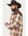 Image #2 - Cody James Men's Plaid Print Flannel Sherpa Lined Shirt Jacket, Dark Brown, hi-res