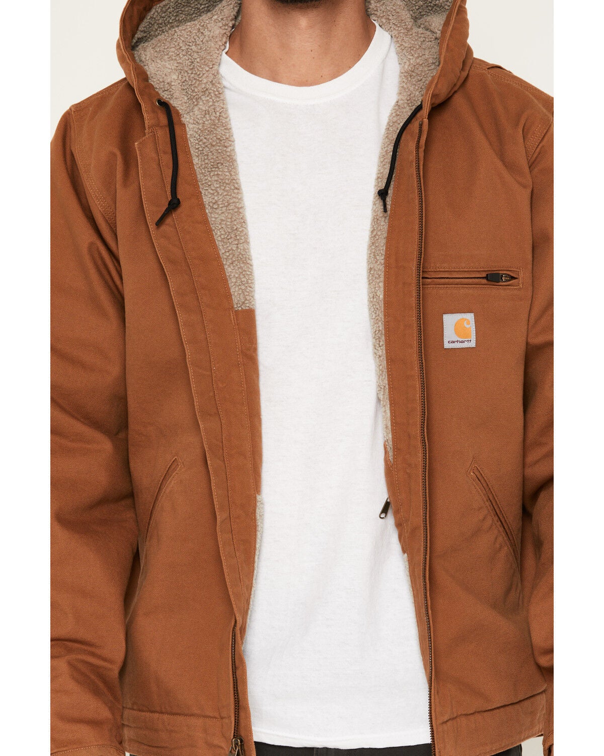 Carhartt Men's Washed Duck Sherpa Lined Hooded Work Jacket