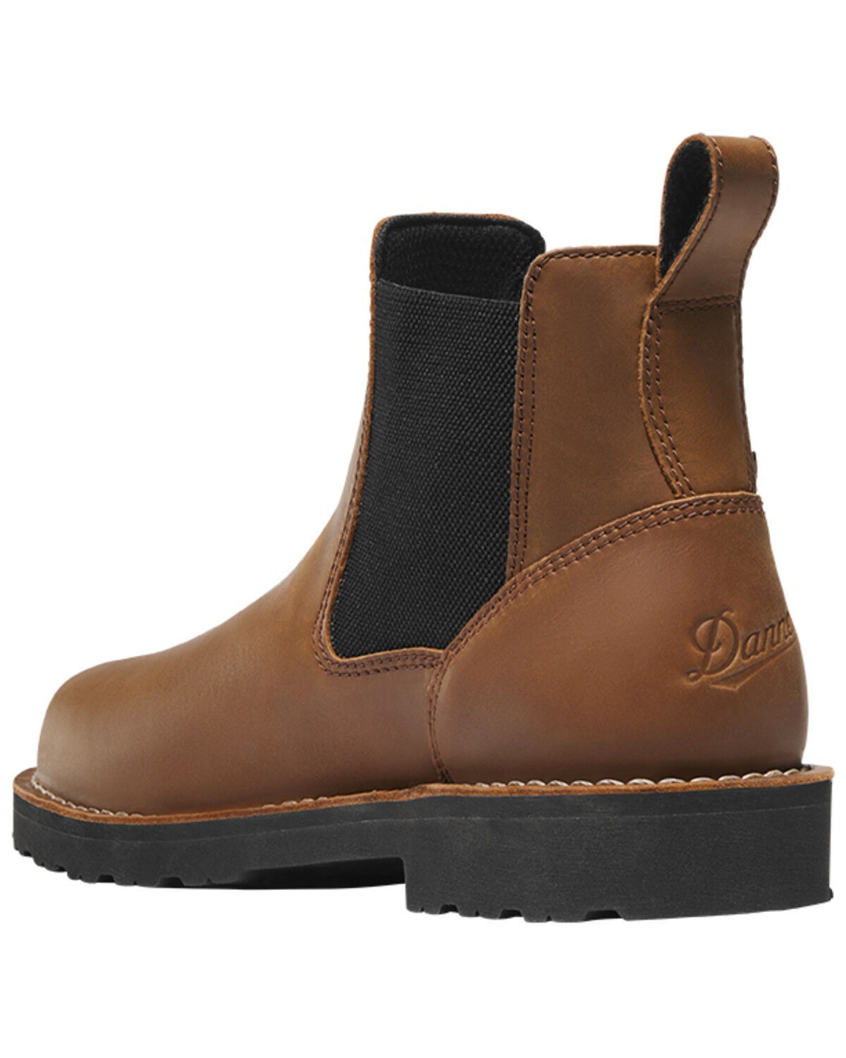 Image #3 - Danner Men's 6" Bull Run Chelsea Pull-On Work Boots - Steel Toe, Brown, hi-res