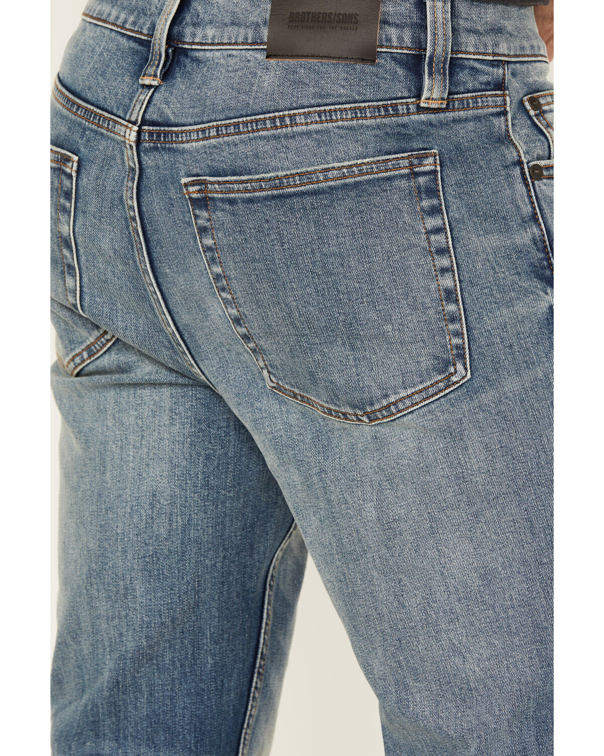 Image #4 - Brothers and Sons Men's Raptor Medium Wash Vintage Straight Stretch Denim Jeans, Medium Wash, hi-res