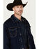 Image #2 - Wrangler Men's Vintage Sherpa Lined Trucker Jacket , Dark Blue, hi-res