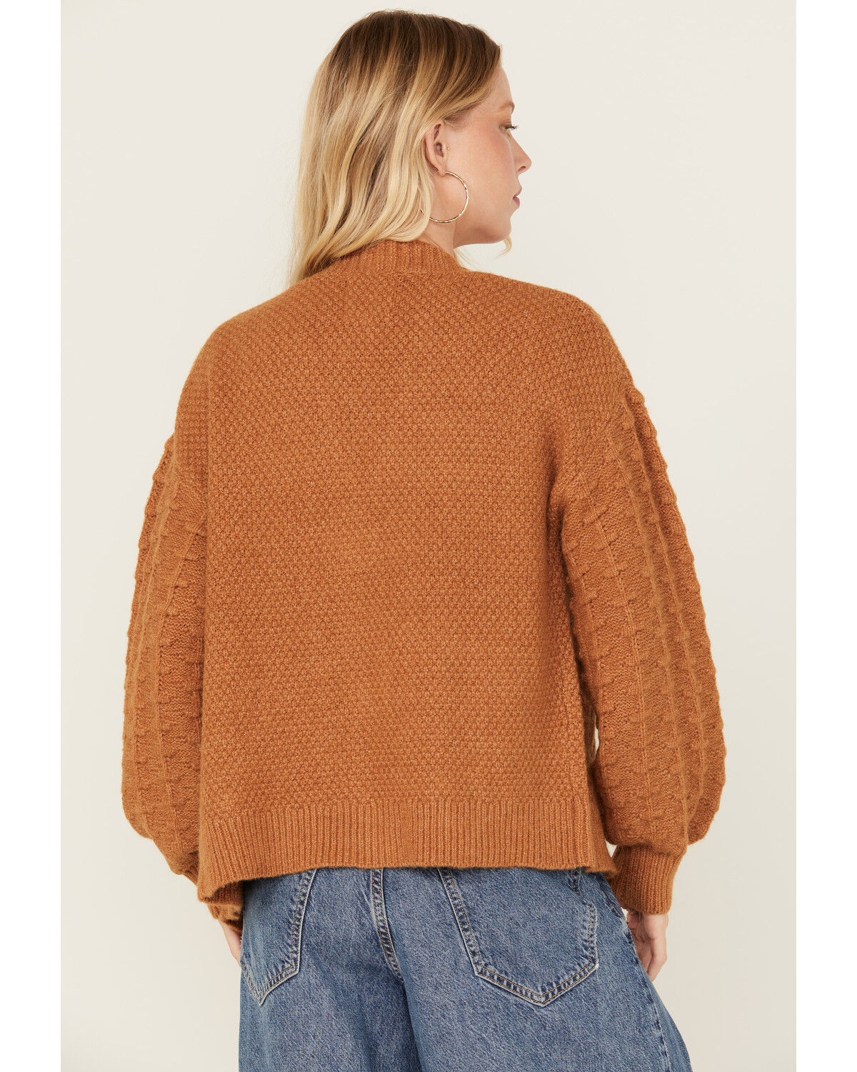 Image #4 - Cotton & Rye Women's Cactus Button Cardigan, Gold, hi-res