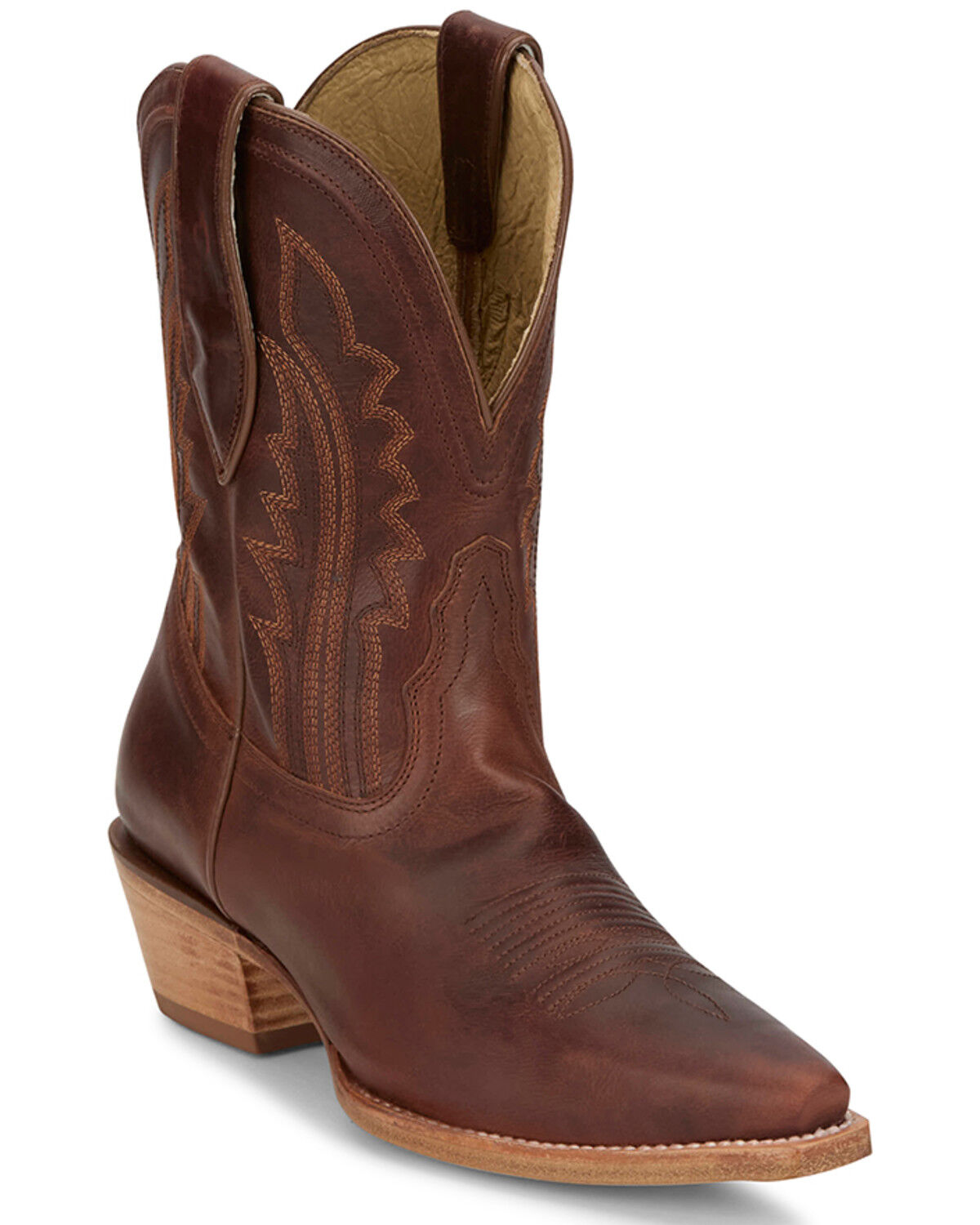 Image #1 - Tony Lama Women's Areli Western Booties - Snip Toe, Cognac, hi-res
