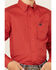 Image #3 - Cinch Boys' Geo Print Long Sleeve Button-Down Western Shirt, Red, hi-res