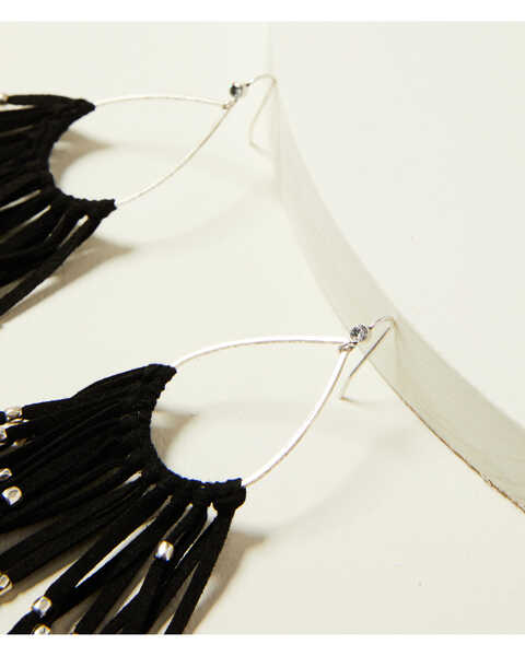 Image #2 - Idyllwind Women's Black & Love Drop Fringe Earrings, Black, hi-res