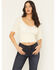 Image #1 - Idyllwind Women's Ridley Short Sleeve Crinkle Shirt, Cream, hi-res
