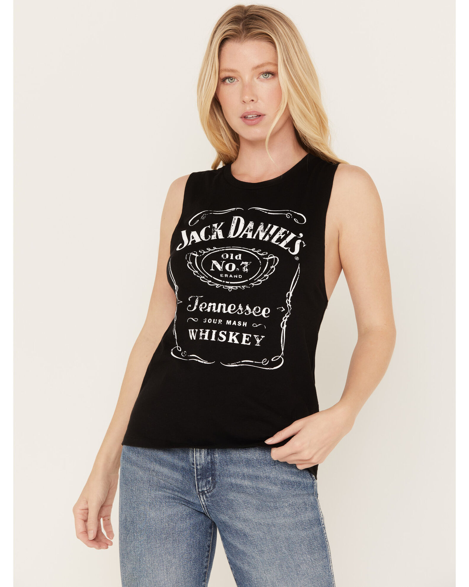Jack Daniel s Women s Traditional Label Muscle Tank Top