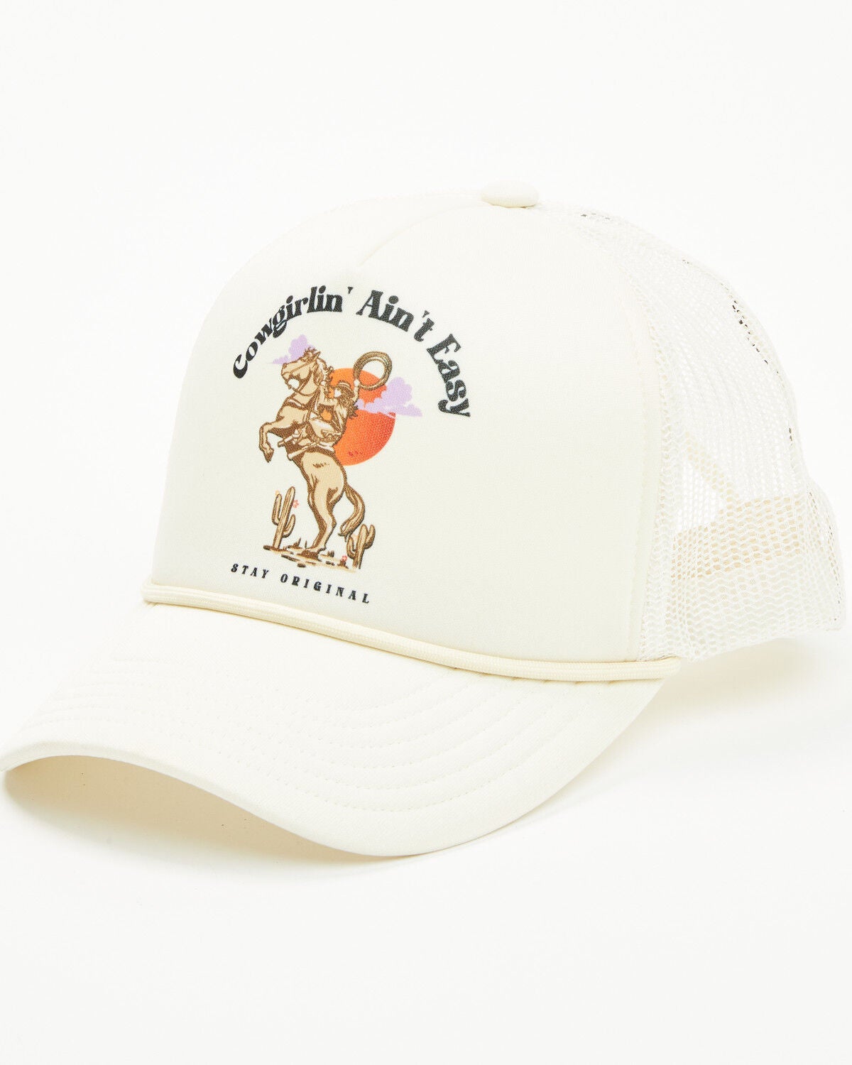 Shyanne Women's Cowgirlin' Ain't Easy Ball Cap, Sand, hi-res