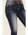 Image #4 - Miss Me Women's Dark Wash Mid Rise Stretch Skinny Jeans, , hi-res