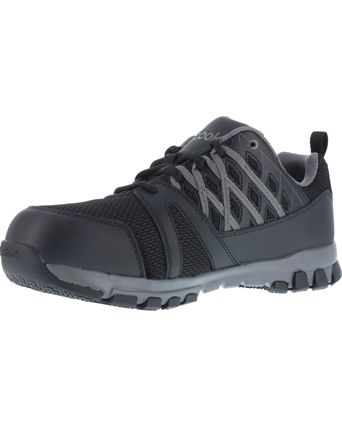Image #2 - Reebok Men's Athletic Oxford Sublite Work Shoes - Soft Toe, Black, hi-res