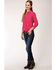 Roper Women's Pink Arrow Print Long Sleeve Snap Western Core Shirt, Dark Pink, hi-res