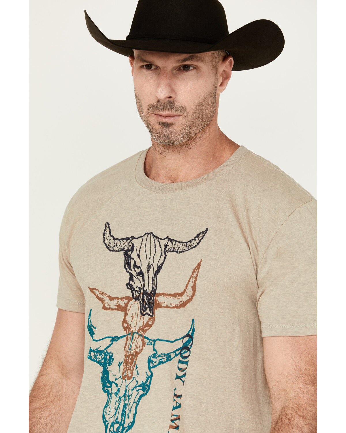 Image #2 - Cody James Men's Stacked Skull Short Sleeve Graphic T-Shirt, Camel, hi-res