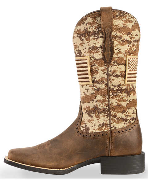 Image #3 - Ariat Women's Round Up Patriot Western Performance Boots - Broad Square Toe, Brown, hi-res