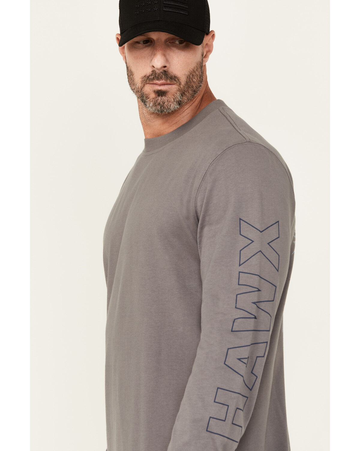 Image #2 - Hawx Men's Roughneck Long Sleeve Graphic Work T-Shirt, Medium Grey, hi-res
