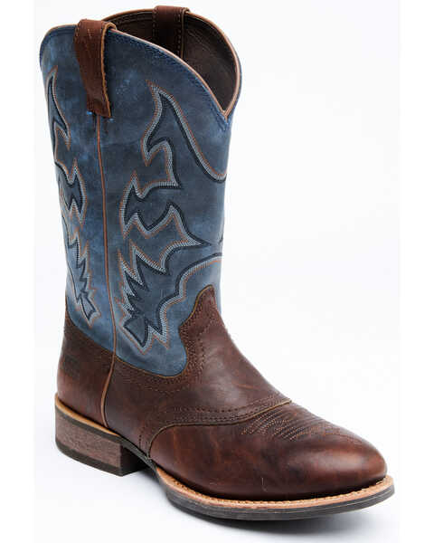 RANK 45 Men's Durance Brass Performance Western Boots - Round Toe, Blue, hi-res