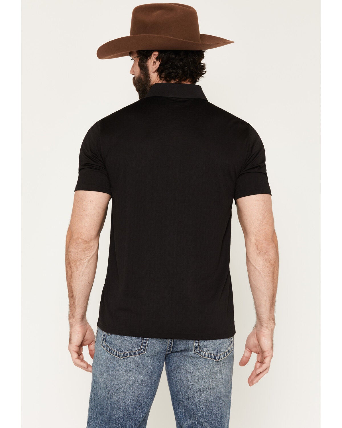 Image #4 - RANK 45&reg; Men's Wayne Solid Short Sleeve Button-Down Polo, Black, hi-res