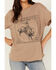 Image #3 - White Crow Women's Buck Yeah Seamed Short Sleeve Graphic Tee, Tan, hi-res