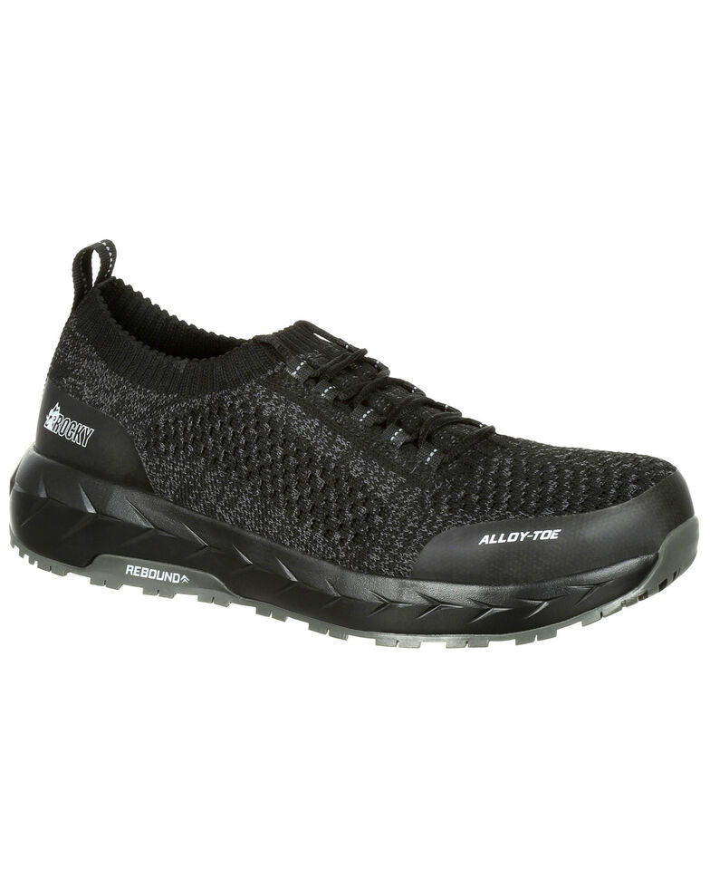 Rocky Men's WorkKnit LX Athletic Work Shoes - Alloy Toe, Black, hi-res