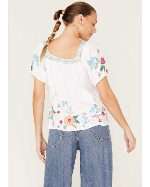Image #4 - Johnny Was Women's Martine Wander Embroidered Floral Top, White, hi-res