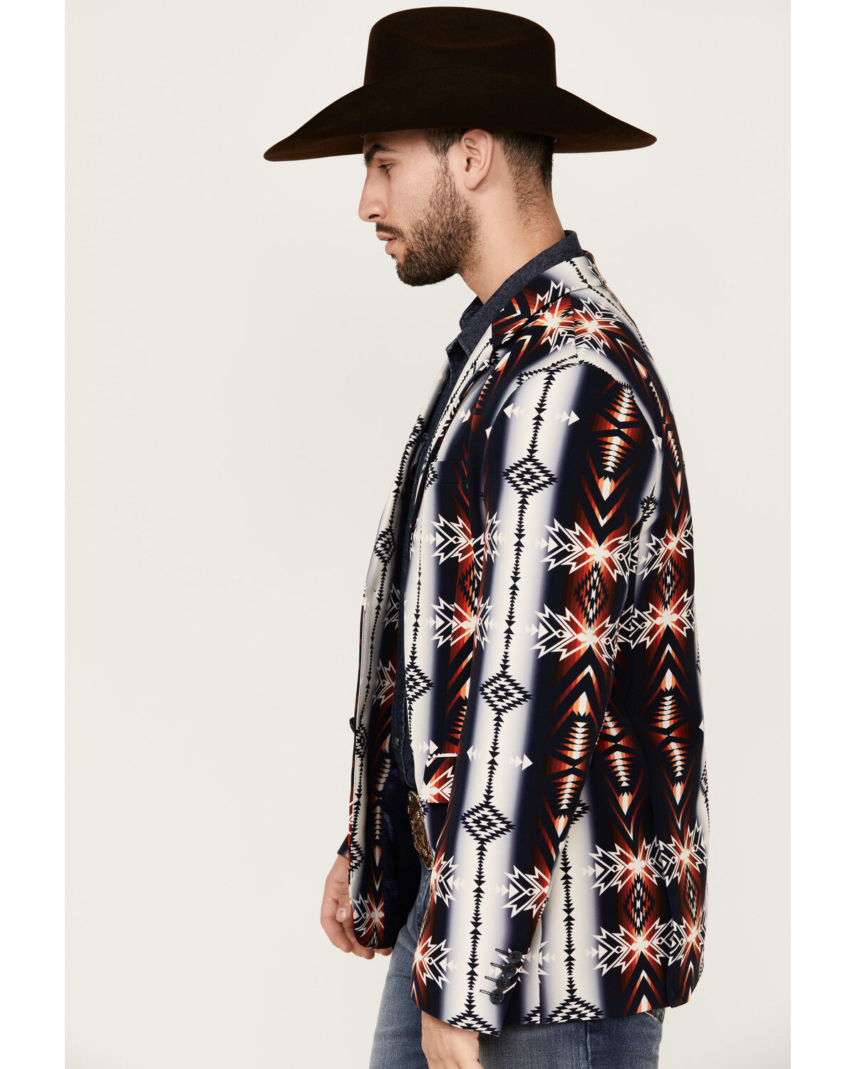 Image #2 - Rock & Roll Denim Men's Southwestern Print Sportcoat, Tan, hi-res
