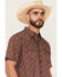 Image #2 - Moonshine Spirit Men's Lava Paisley Print Short Sleeve Snap Western Shirt, Red, hi-res